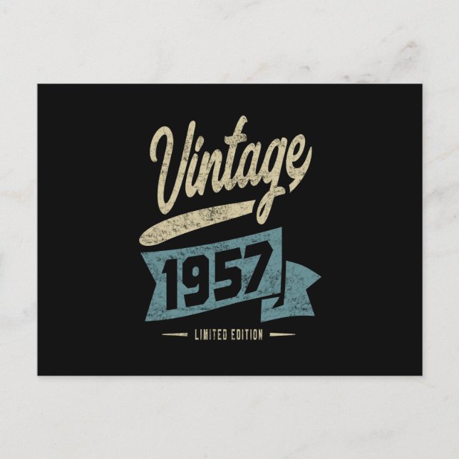 Vintag seit 1957 Geburtstagsgeschenk Postkarte (Vorderseite)