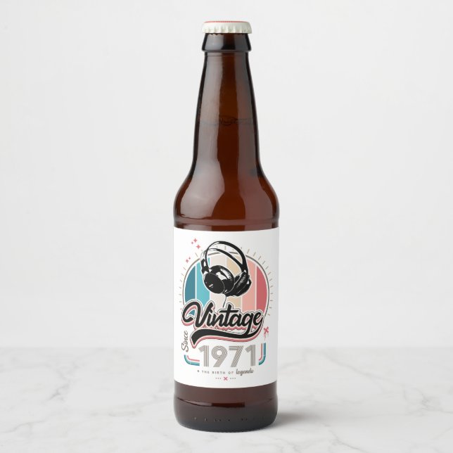 Vintag seit 1971 bierflaschenetikett (Vorderseite)