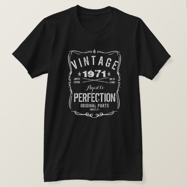 VINTAG SEIT 1971 VOR PERFEKTION T-Shirt (Design vorne)
