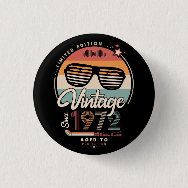 Vintag seit 1972 button (Vorderseite)