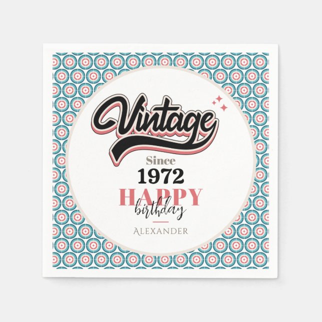 Vintag seit - 1972 serviette (Vorderseite)