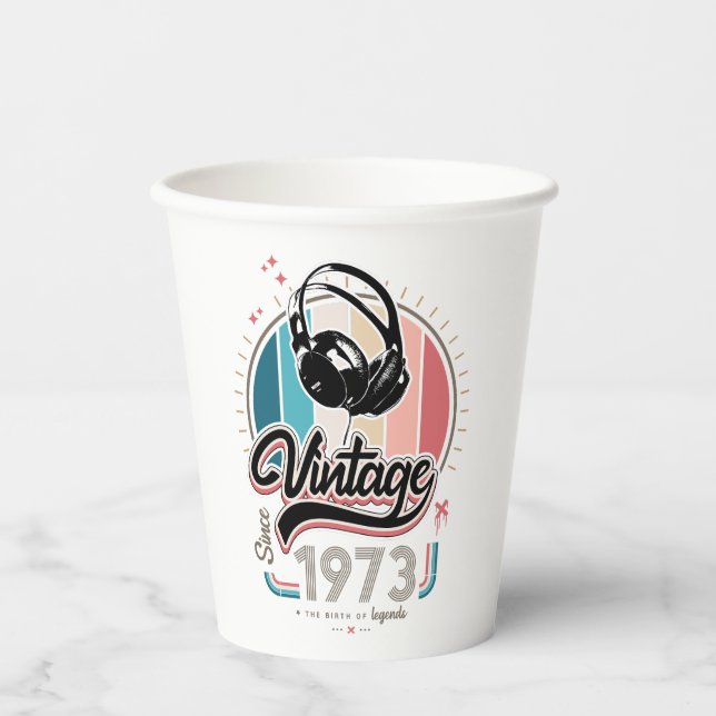 Vintag seit 1973 pappbecher (Vorderseite)