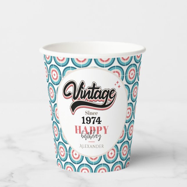 Vintag seit - 1974 pappbecher (Vorderseite)
