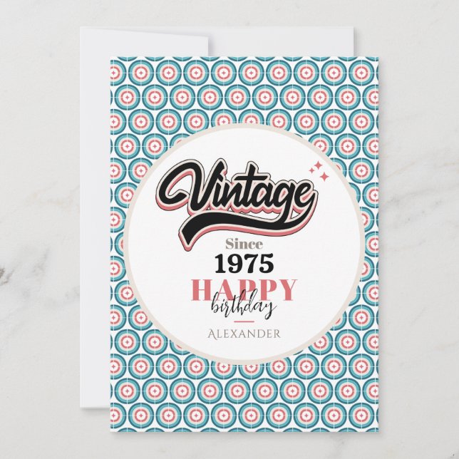 Vintag seit - 1975 dankeskarte (Vorderseite)