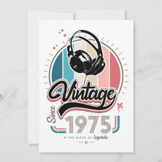 Vintag seit 1975 Kopfhörer Einladung