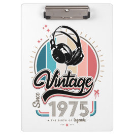 Vintag seit 1975 Kopfhörer Klemmbrett