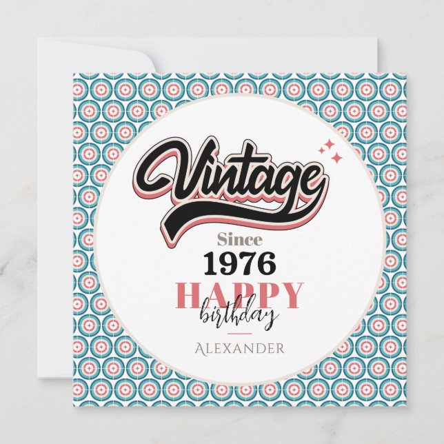 Vintag seit - 1976 dankeskarte (Vorderseite)