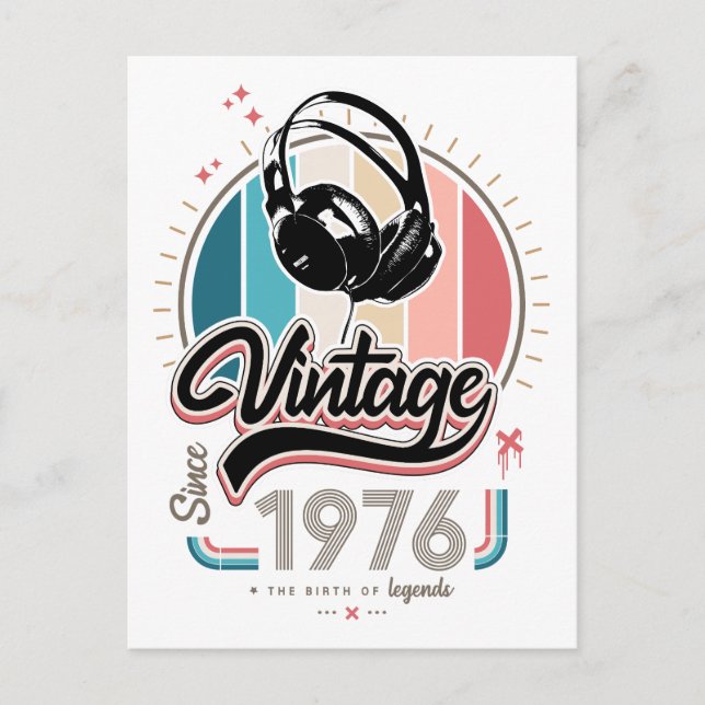 Vintag seit 1976 einladungspostkarte (Vorderseite)