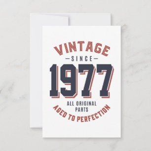 Vintag seit 1977 Geburtstagsgeschenk RSVP Karte