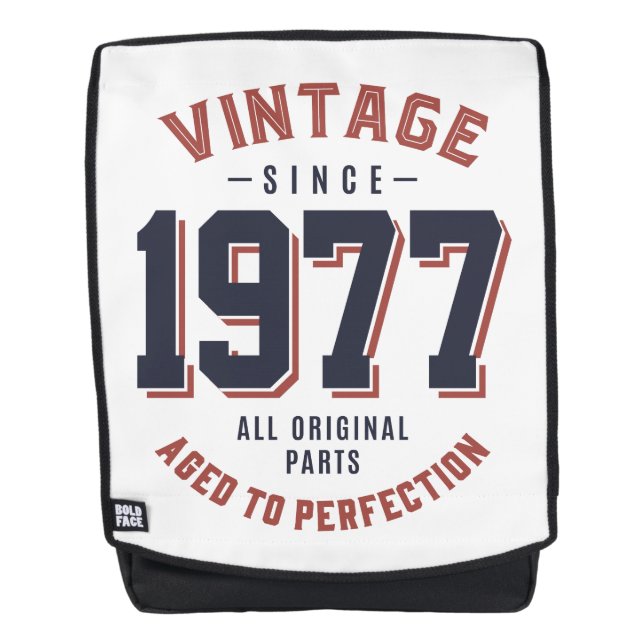 Vintag seit 1977 Geburtstagsgeschenk Rucksack (Vorderseite)