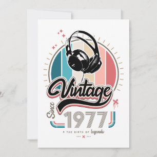 Vintag seit 1977 Kopfhörer Feiertagskarte