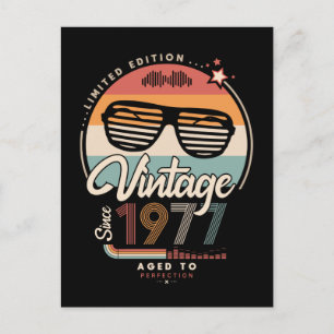 Vintag seit 1977 postkarte
