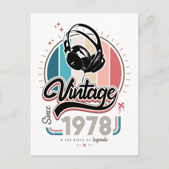 Vintag seit 1978 feiertagspostkarte (Vorderseite)