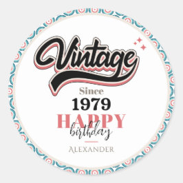 Vintag seit - 1979 runder aufkleber
