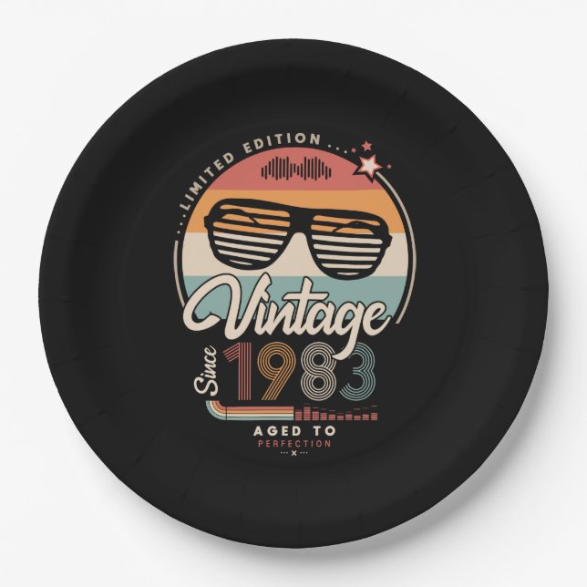 Vintag seit 1983 pappteller (Vorderseite)