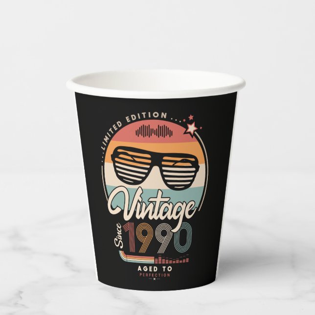 Vintag seit 1990 pappbecher (Vorderseite)