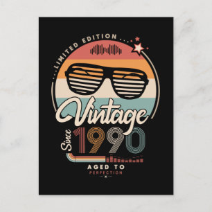 Vintag seit 1990 postkarte