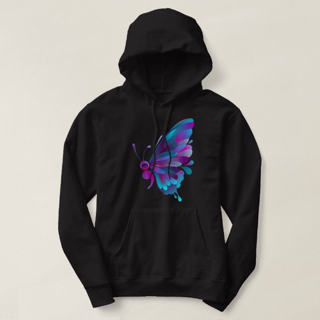 Vintag Semicolon Butterfly Semi-Colon Tattoo Ment Hoodie (Design vorne)