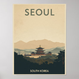 Vintag Seoul Travel Poster