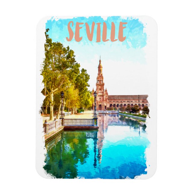 Vintag Sevilla Spanien Andalusien Magnet (Vertikal)