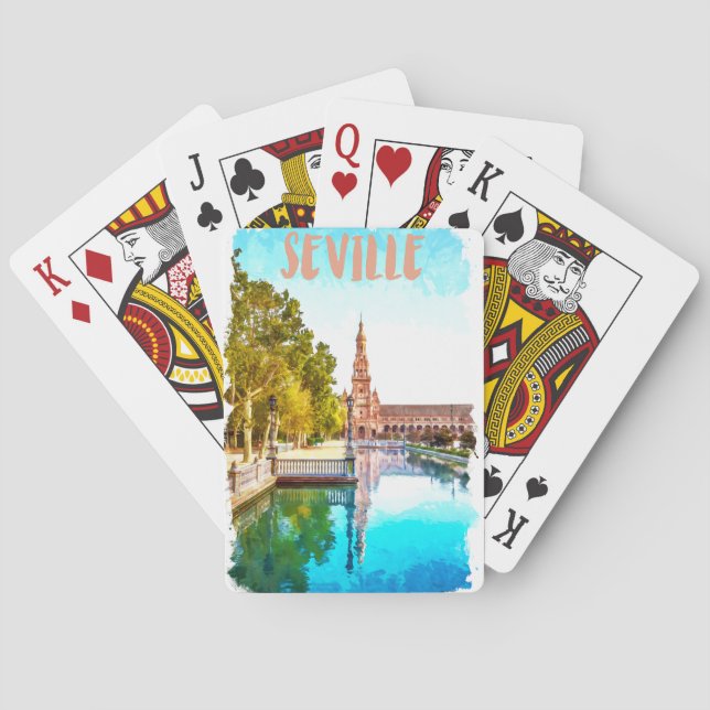 Vintag Sevilla Spanien Andalusien Spielkarten (Rückseite)
