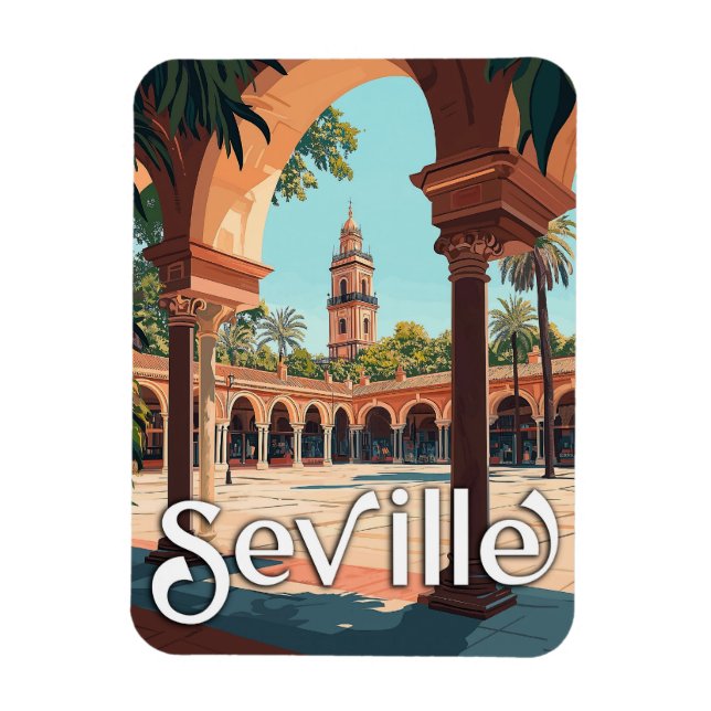 Vintag Sevilla, Spanien - Klassisches spanisches S Magnet (Vertikal)