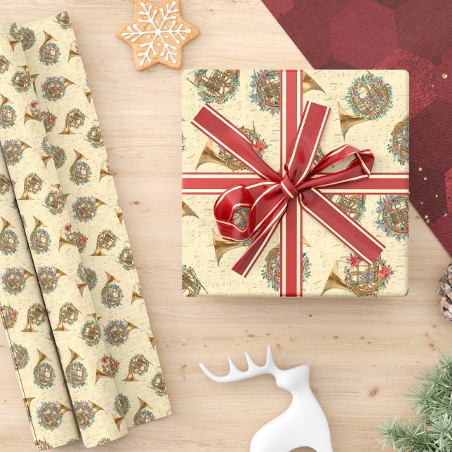 Vintag Sheet Music French Horns Weihnachten Geschenkpapier (Von Creator hochgeladen)