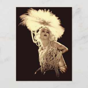 Vintag Showgirl Postkarte