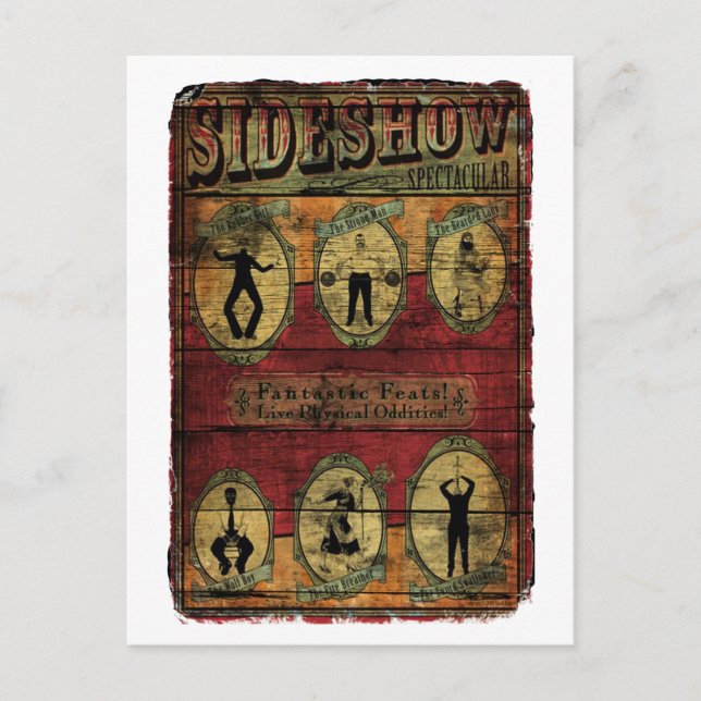 Vintag-Sideshow-Banner Postkarte (Vorderseite)