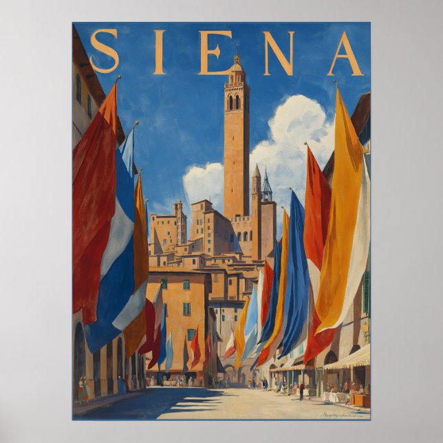 Vintag Siena Italienische Reise Poster (Vorne)