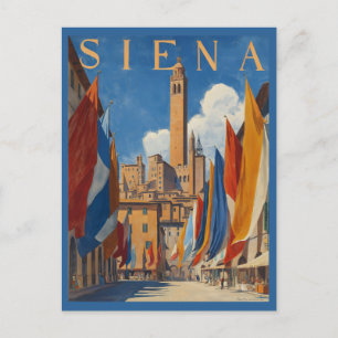 Vintag Siena Italienische Reise Postkarte