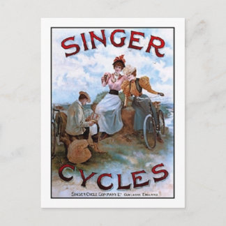 Vintag Singer Cycles Ad Postkarte