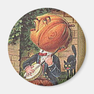 Vintag Singing Pumpkin Man Magnet