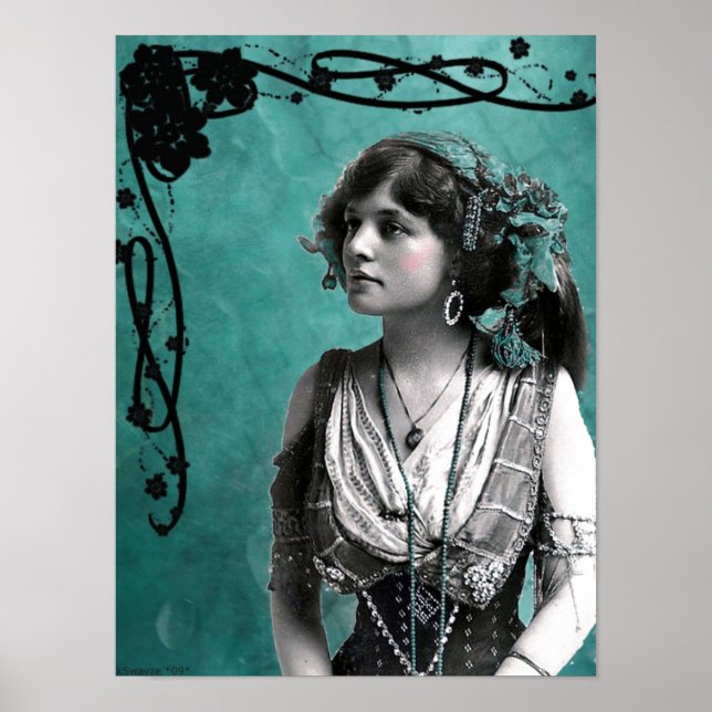 Vintag Sinti und Roma Girl Poster (Vorne)
