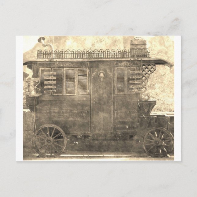 Vintag Sinti und Roma Wagon Postkarte (Vorderseite)