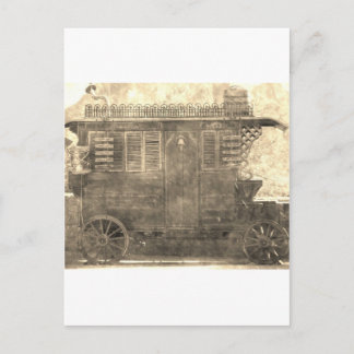 Vintag Sinti und Roma Wagon Postkarte