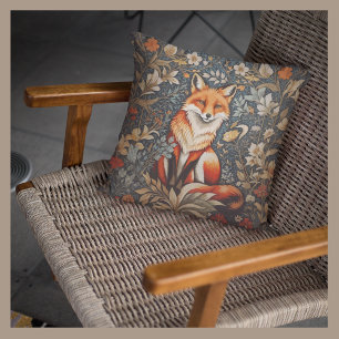 Vintag Sitting Fox William Morris Inspirierte Blum Kissen