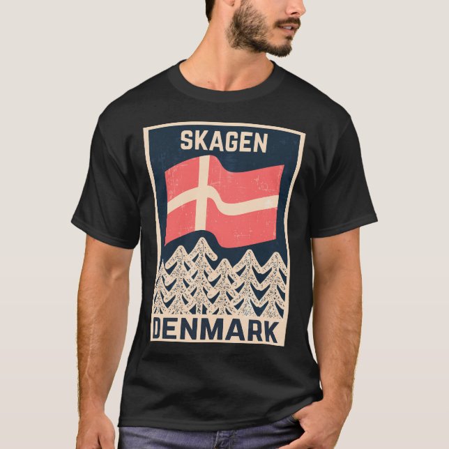 Vintag Skagen Dänemark Design T-Shirt (Vorderseite)