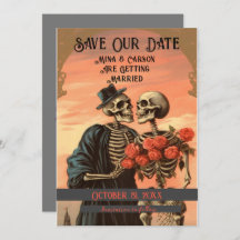 Vintag Skeleton Couple Goth Halloween