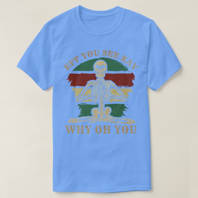 Vintag Skeletton Yoga Retro Medizin Spaß  T-Shirt (Design vorne)