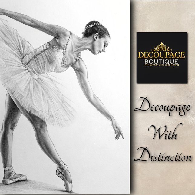 Vintag Sketch Ballerina Decoupage Seidenpapier (Vintage Sketch Ballerina Decoupage Tissue Paper)