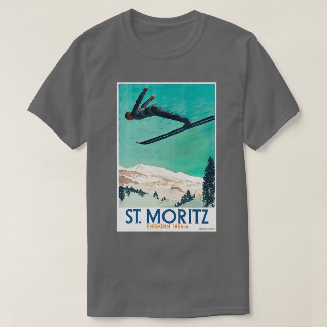 Vintag Ski Saint Moritz T-Shirt (Design vorne)