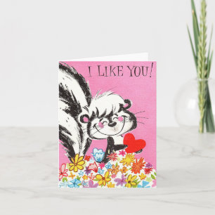 Vintag Skunk Valentine Karte