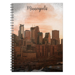 Vintag Skyline Minneapolis Minnesota Notizblock
