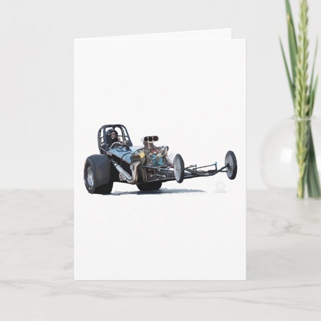 Vintag Slingshot Dragster Wheelie Karte (Vorderseite)