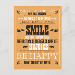 Vintag Smile Poster Postkarte