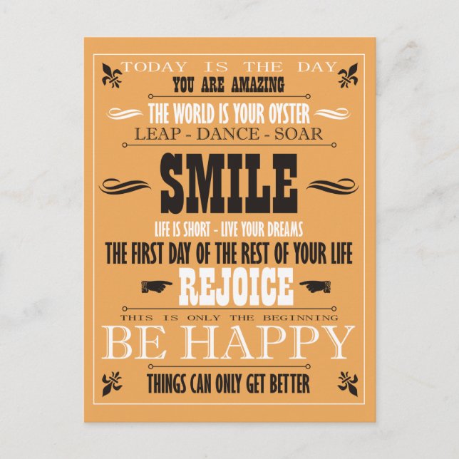 Vintag Smile Poster Postkarte (Vorderseite)