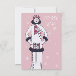 Vintag Snow Queen Personalisiert Weihnachten Dankeskarte