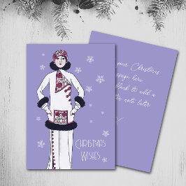 Vintag Snow Queen Weihnachtskarte Dankeskarte