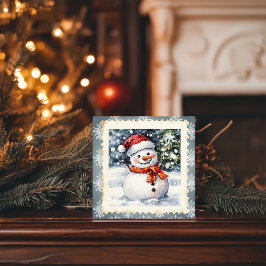Vintag Snowman Christmas Postage Briefmarke Feiertagskarte